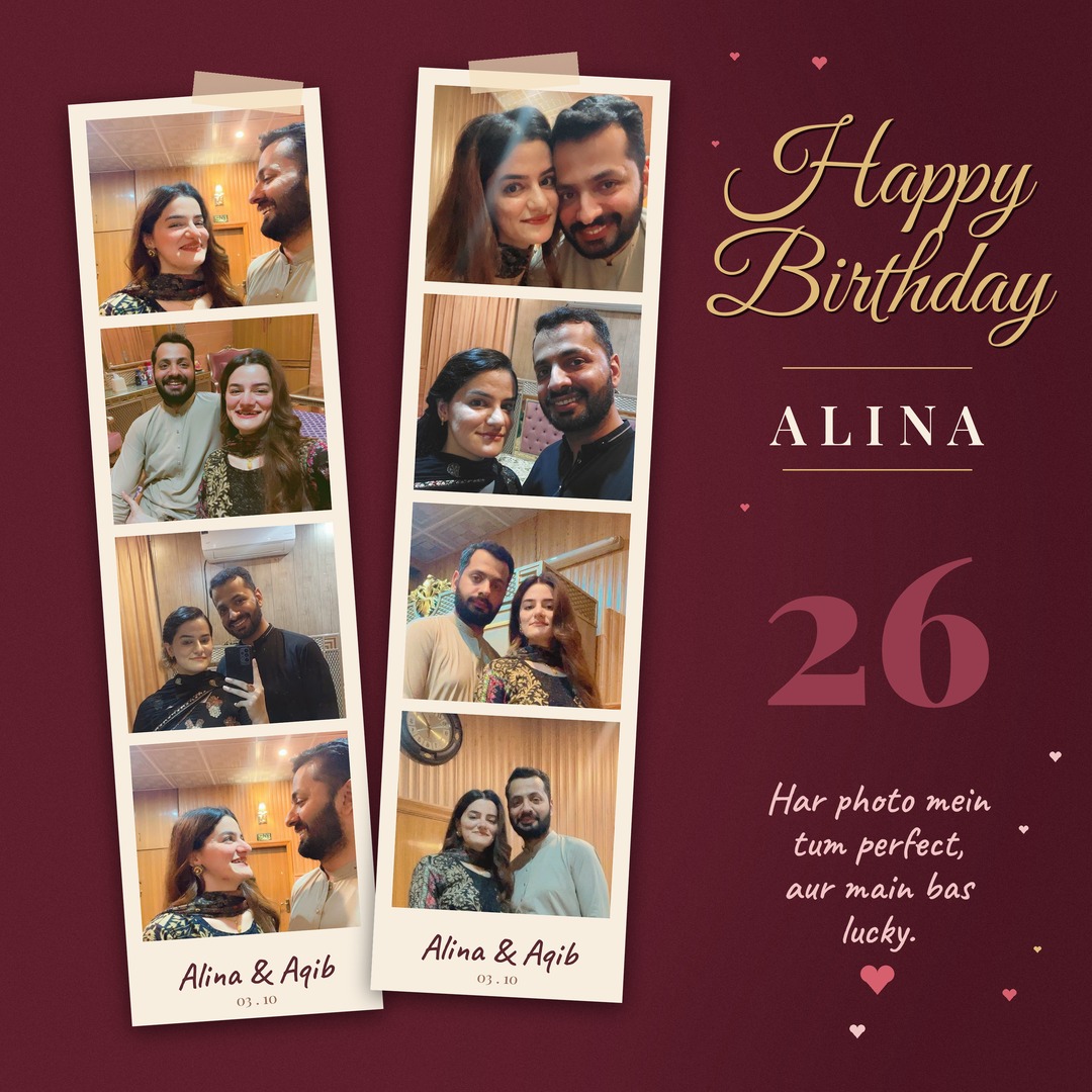 Photobooth strip collage of Alina and Aqib